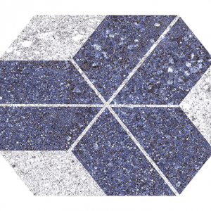کاشی شش ضلعیgeo decore blue (1)