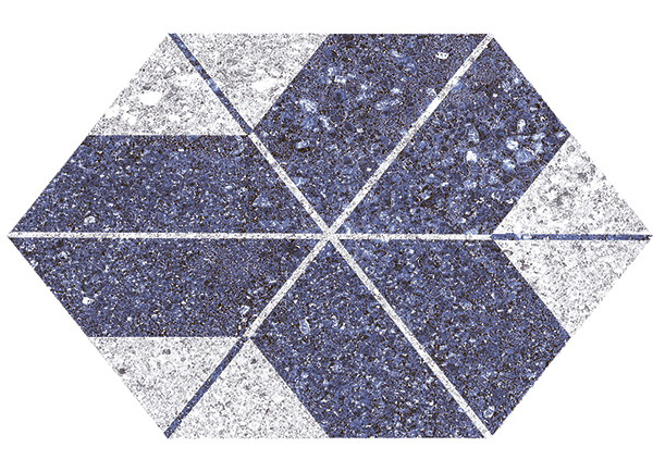کاشی شش ضلعیgeo decore blue (3)